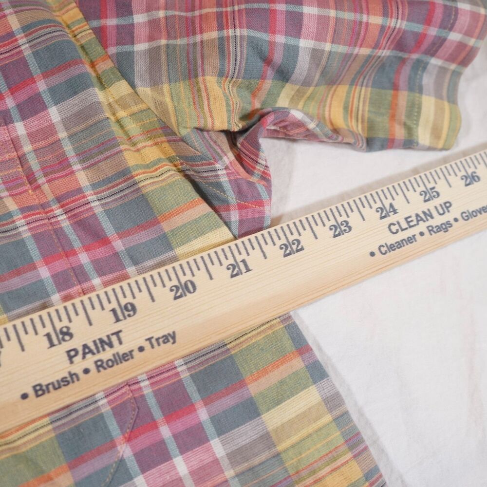 Pendleton Button Up Short Sleeve Plaid Shirt Madr… - image 6